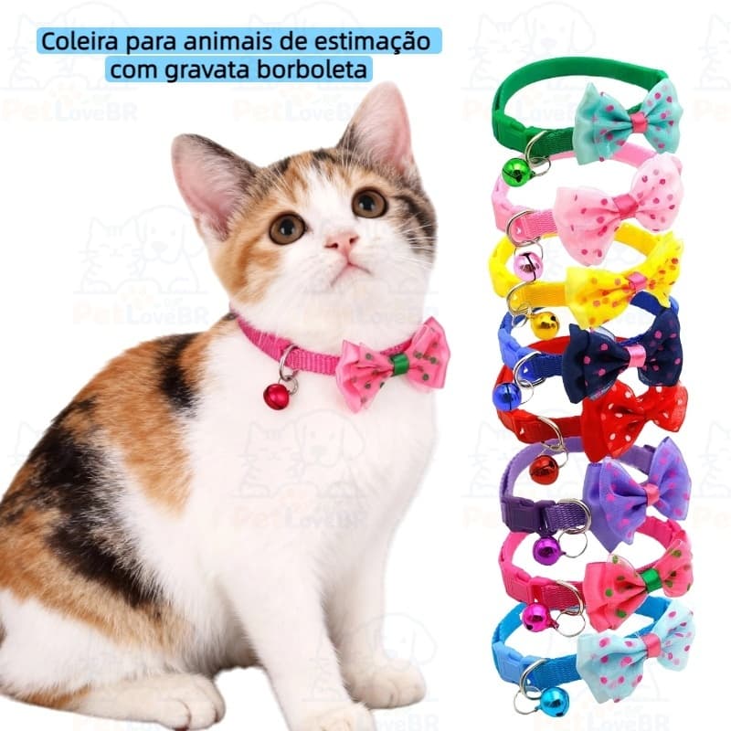Coleiras para gatos e cães, gravatas-borboleta, com sinos, para passear