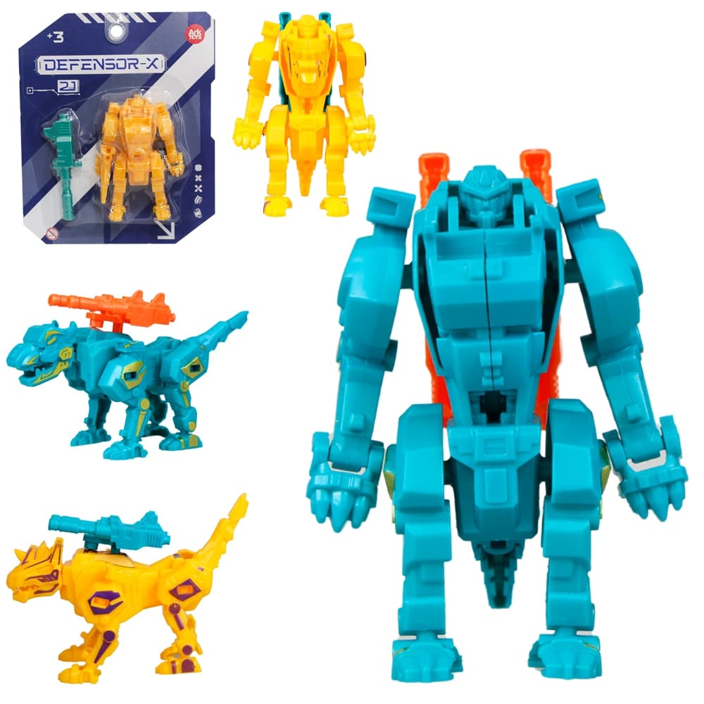 ROBO TRANSFORMA DEFENSOR ANIMAL SELVAGEM-X COM ACESSÓRIO