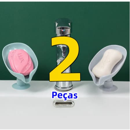 2 Unidade Saboneteira De Pia Escorra a Caixa De Sabão Para Banheiro Com Suporte Ventosa Forma De Folha Promoções