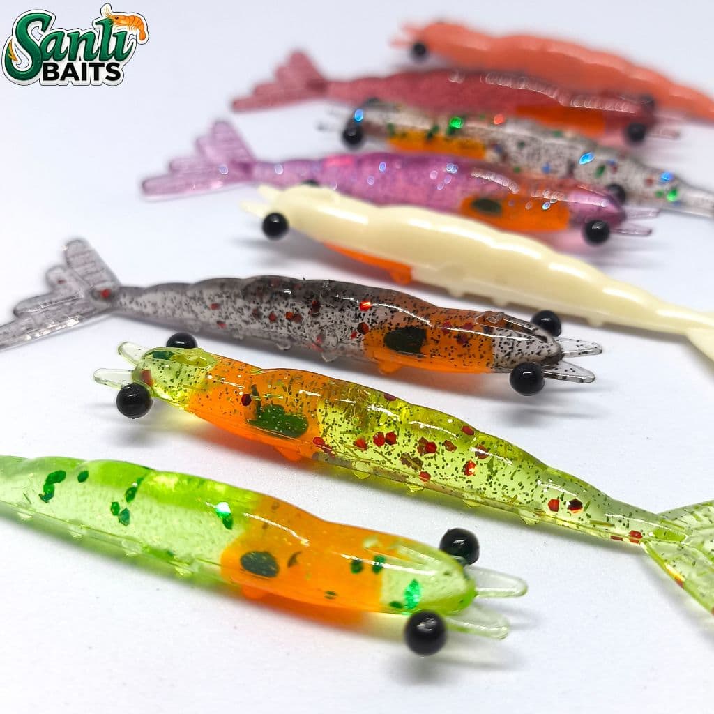 Isca Camarão Soft Proficional 6-8cm / Kit até 20un / Muito Pegareira