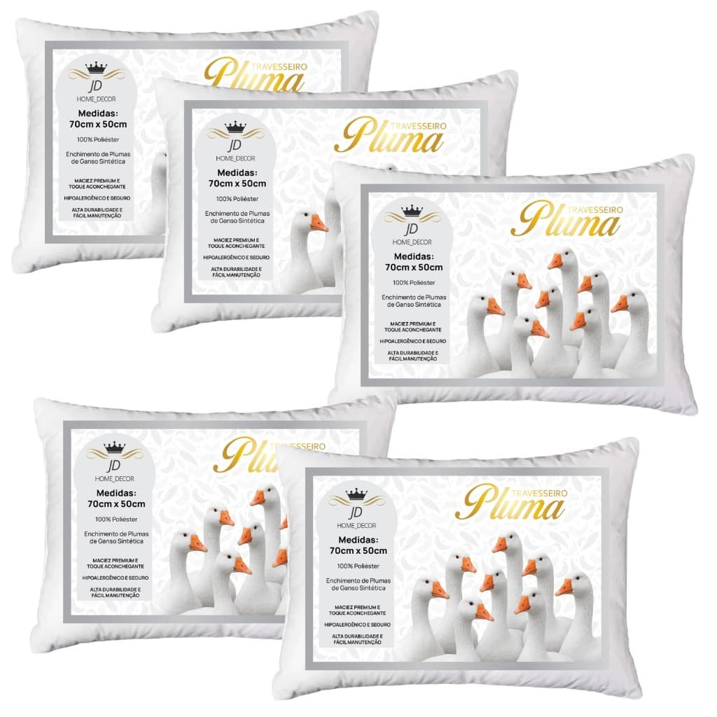 Travesseiros Penas E Plumas De Ganso Anti Alergico Material Sintético
