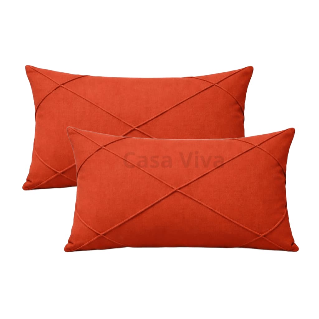 Kit 2 Capas de Almofada Baguete 50x30 Suede Drapeado com Zíper Invisível – Premium