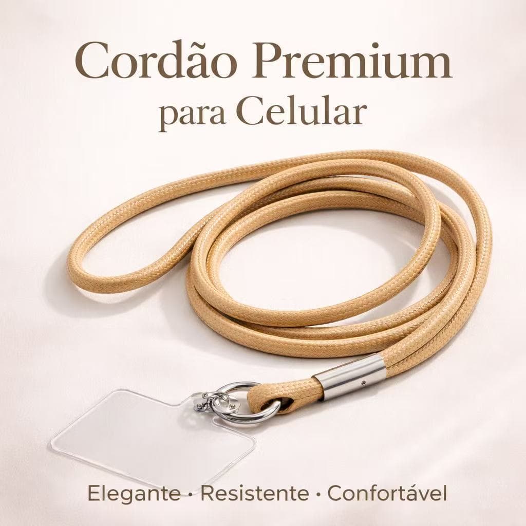 Cordão de Celular Premium em Couro Sintético