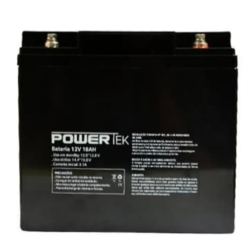 Bateria Selada Powertek 12V 18Ah - UPS - Nobreak - Cerca Eletrica.
