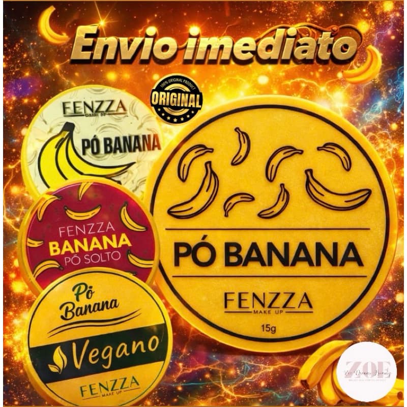 Pó Banana FENZZA - Efeito Translúcido Facial - 15g - Fenzza Make Up - Envio Imediato