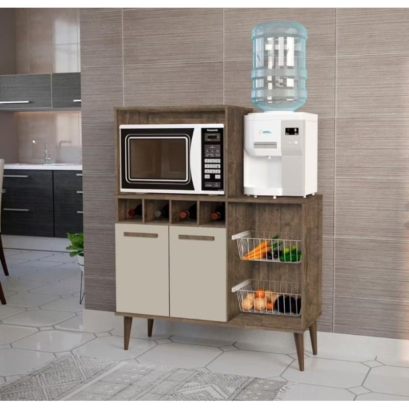 Armário Multi-Uso fruteira e torre quente pés palito - Envio Imediato