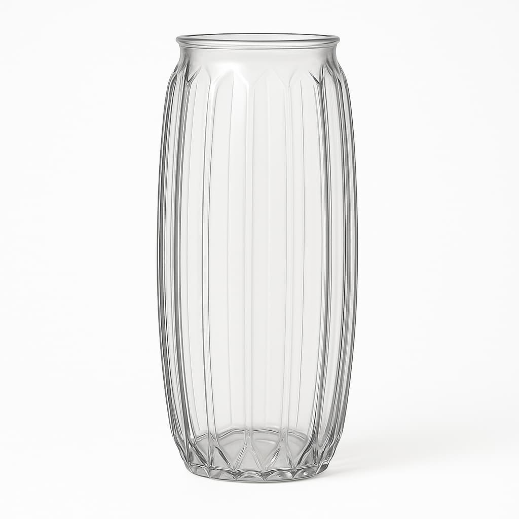 Vaso de Vidro 26cm Decorativo Grande Reflexo Minimalista Sala