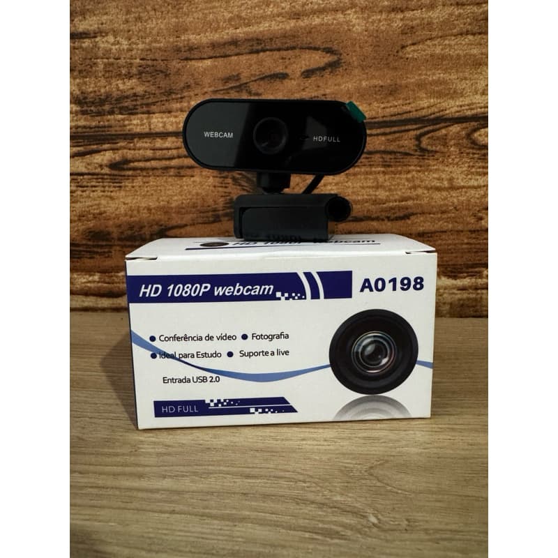 Webcam USB Full HD 1080P com Microfone Integrado e Visão 360º