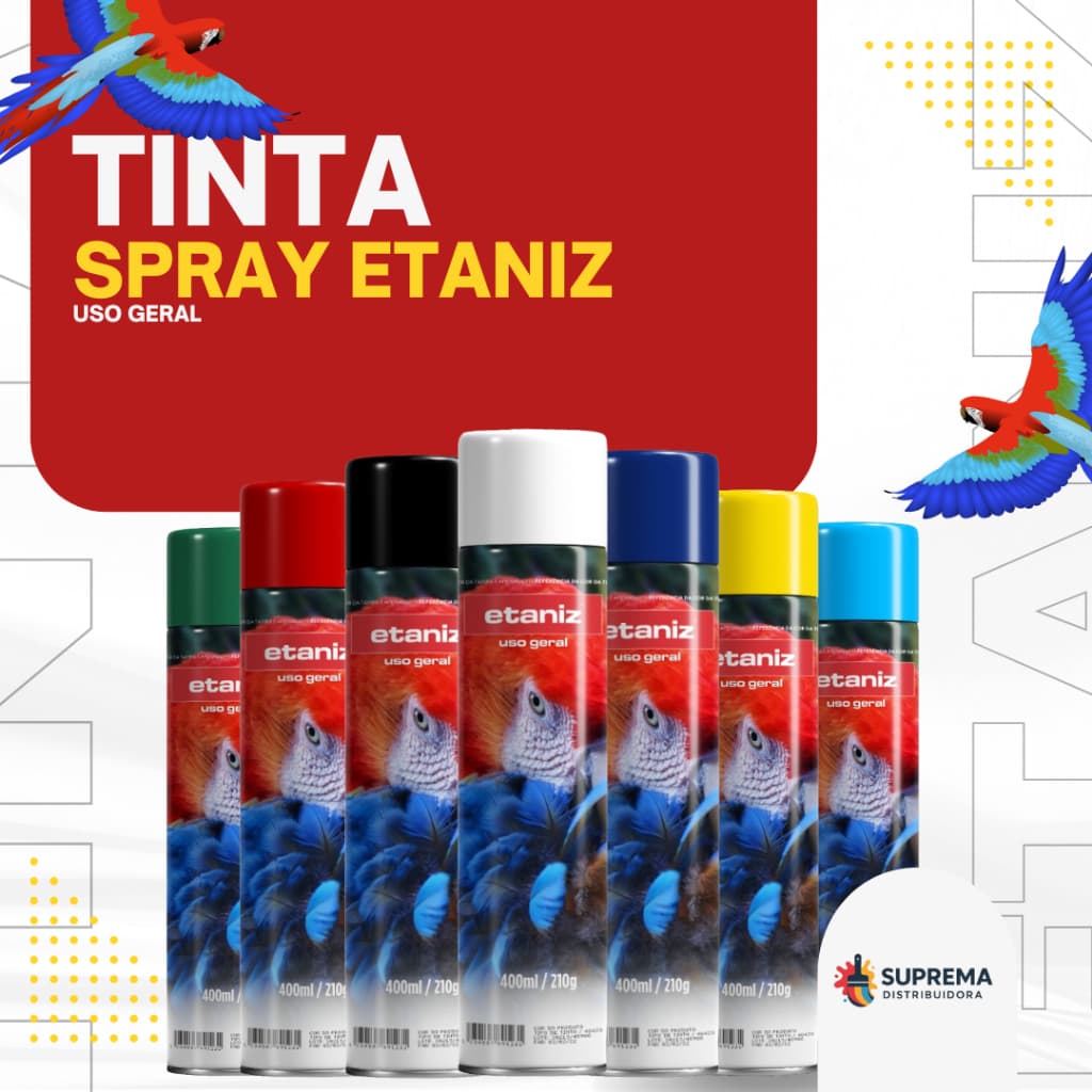 Tinta Spray Profissional Uso Geral Multiuso Automotiva Etaniz 400ML
