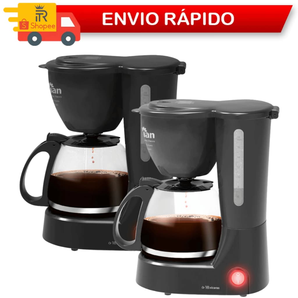 Cafeteira Elétrica Café Jarra De Vidro Café 18 Xicaras 600ml com Filtro Permanente Removível 650W