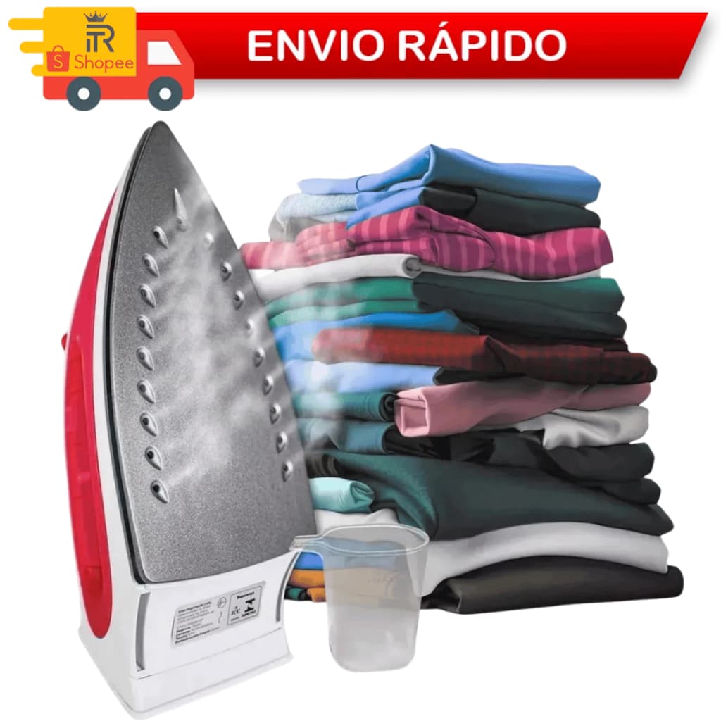Ferro De Passar À Vapor Spray Roupa Camisa Camiseta Blusa Base Revestida Antiaderente 1300W - Kian