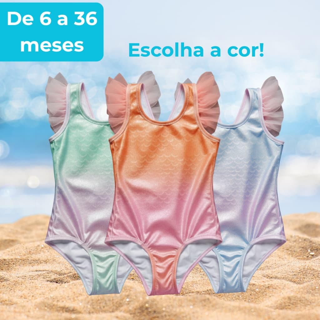 Biquíni Infantil Maiô Para Bebê Traje Banho Feminino Moda Verão Praia Feminina Luxo Proteção UV