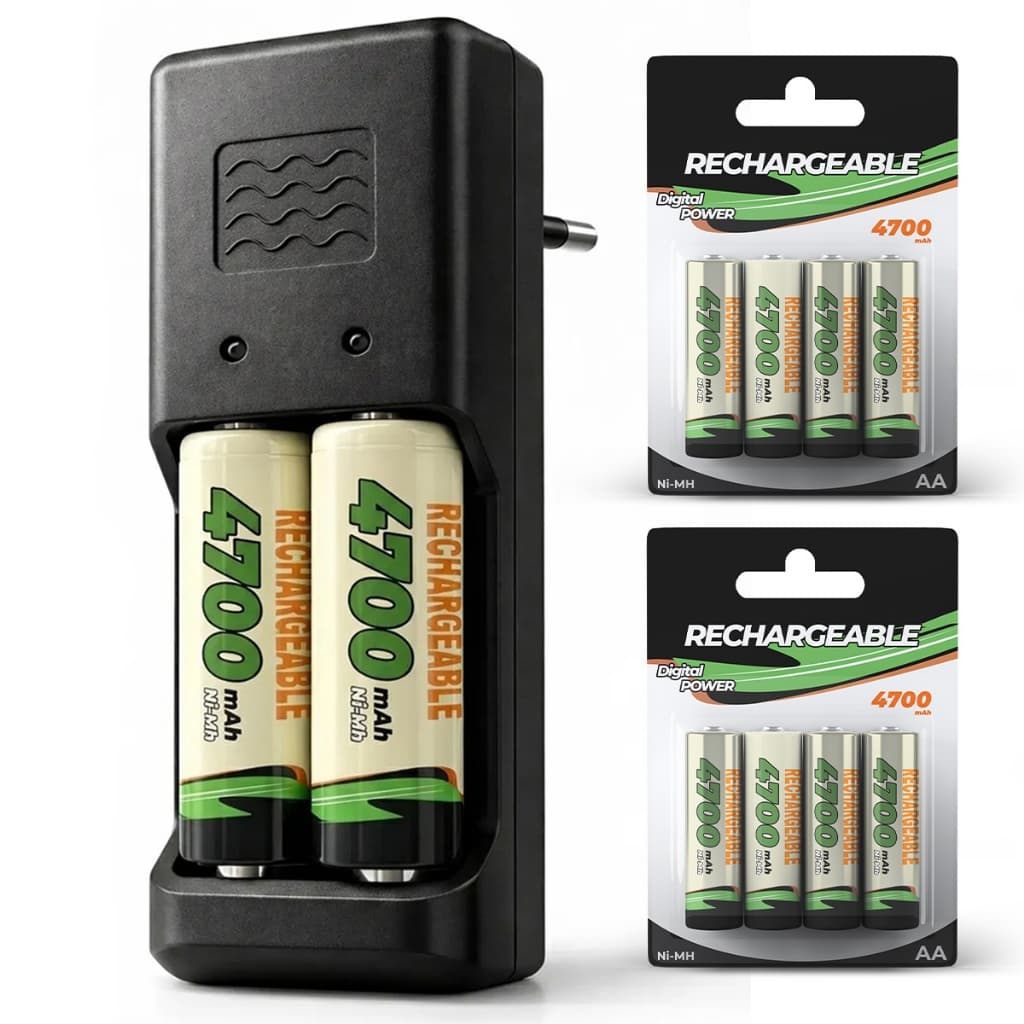 Carregador de Pilhas Recarregáveis Aa/aaa Rápido Bivolt