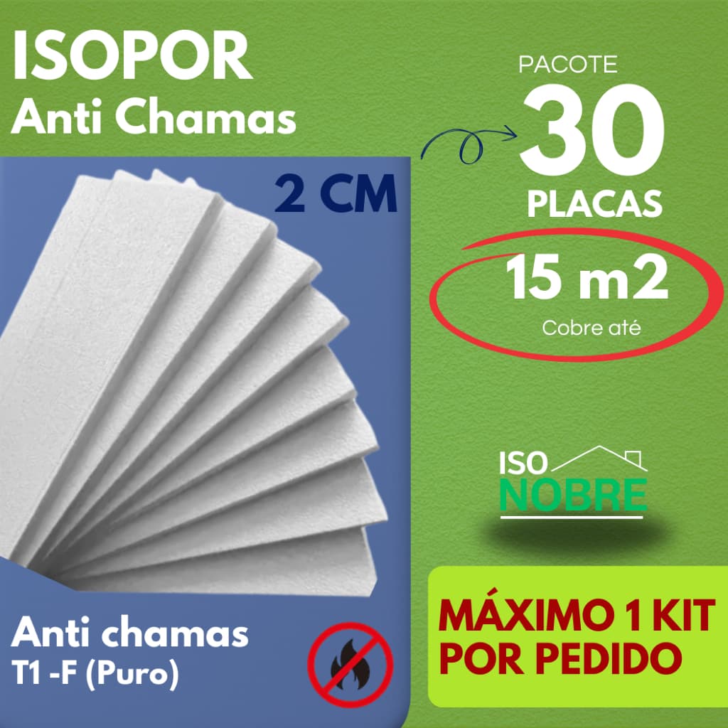 30 Placas de Isopor 20x500x1000 (2cm)  EPS Anti chamas PURO - para Isolamento Térmico e Acústico — Construção Civil