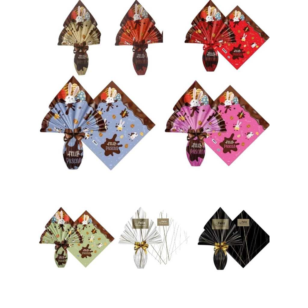 25 sacos de ovos para páscoa, vários tamanhos e cores.