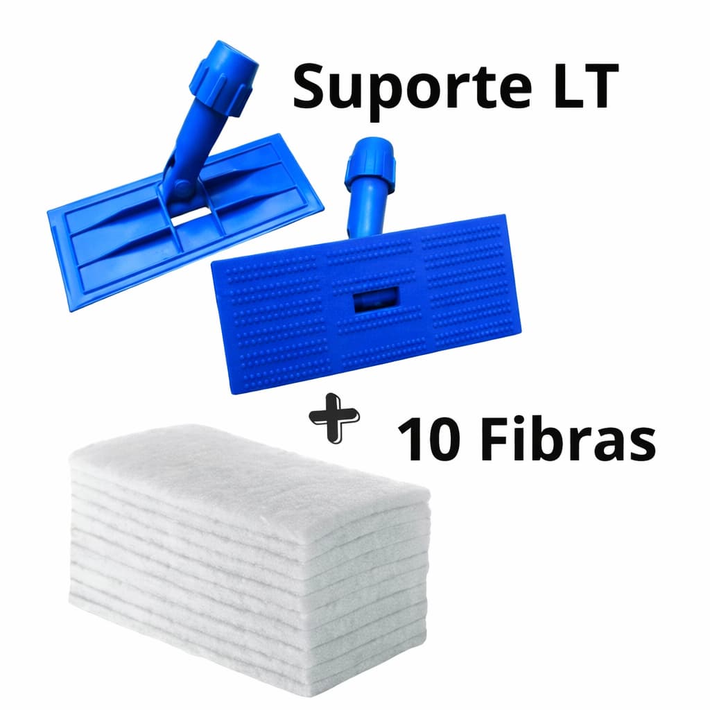 Kit Suporte LT + 10 fibras limpeza Antirisco Limpa Tudo Esfregao Pega Fibra