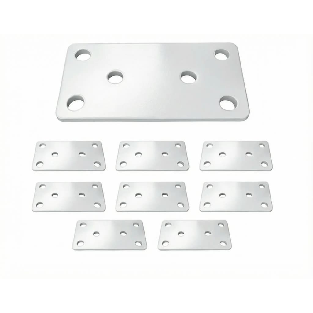 Placa De Junção União De Madeira Aço 80x40 Mm Kit Placas Brancas