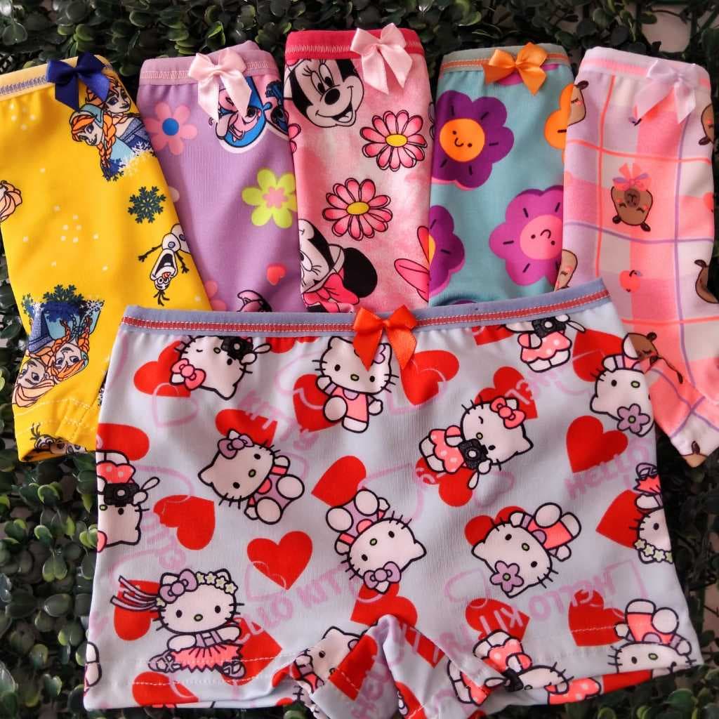 kit Com 10 Calcinha Box Infantil ou 5 unidades Forro no Algodao