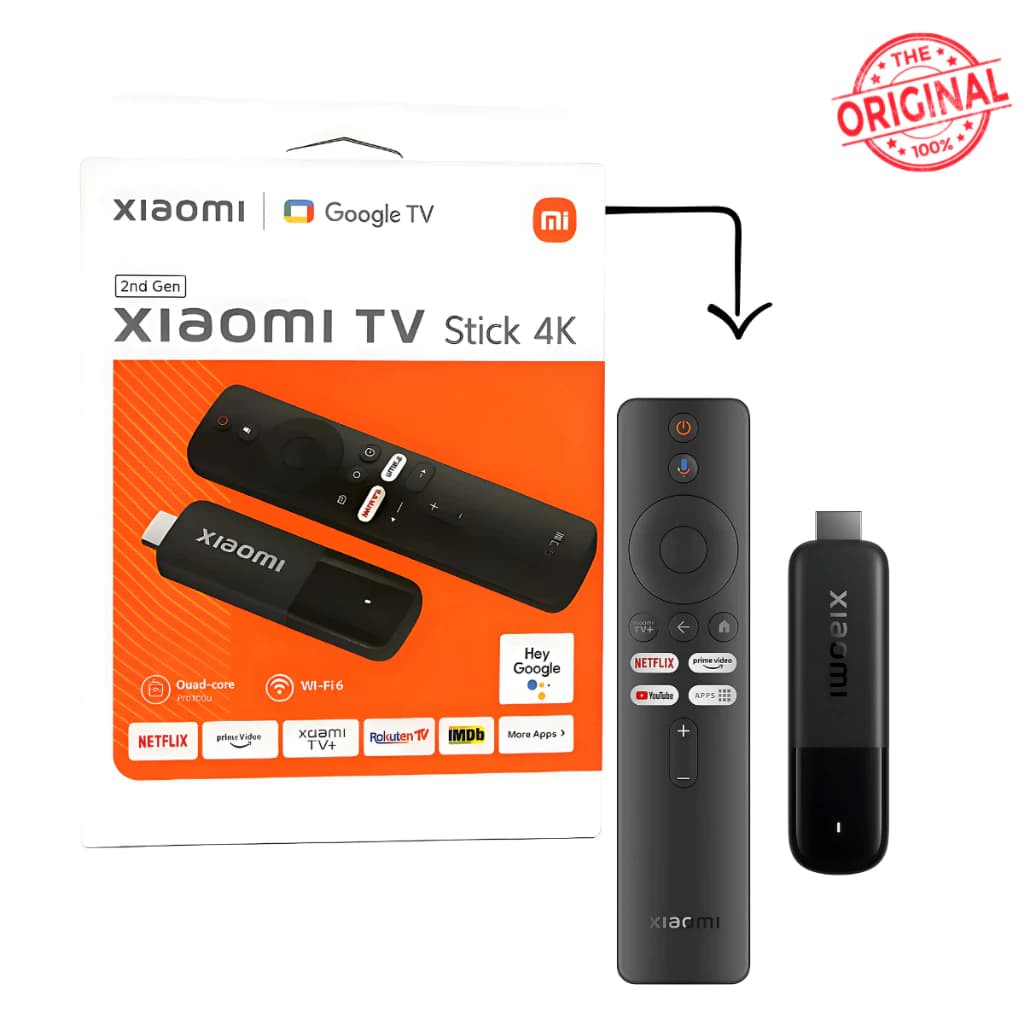 Tv Stick Xiaomi Tv Stick 4k 2ª Geração - Google Tv - Comando de Voz - Bluetooth - 2/8GB