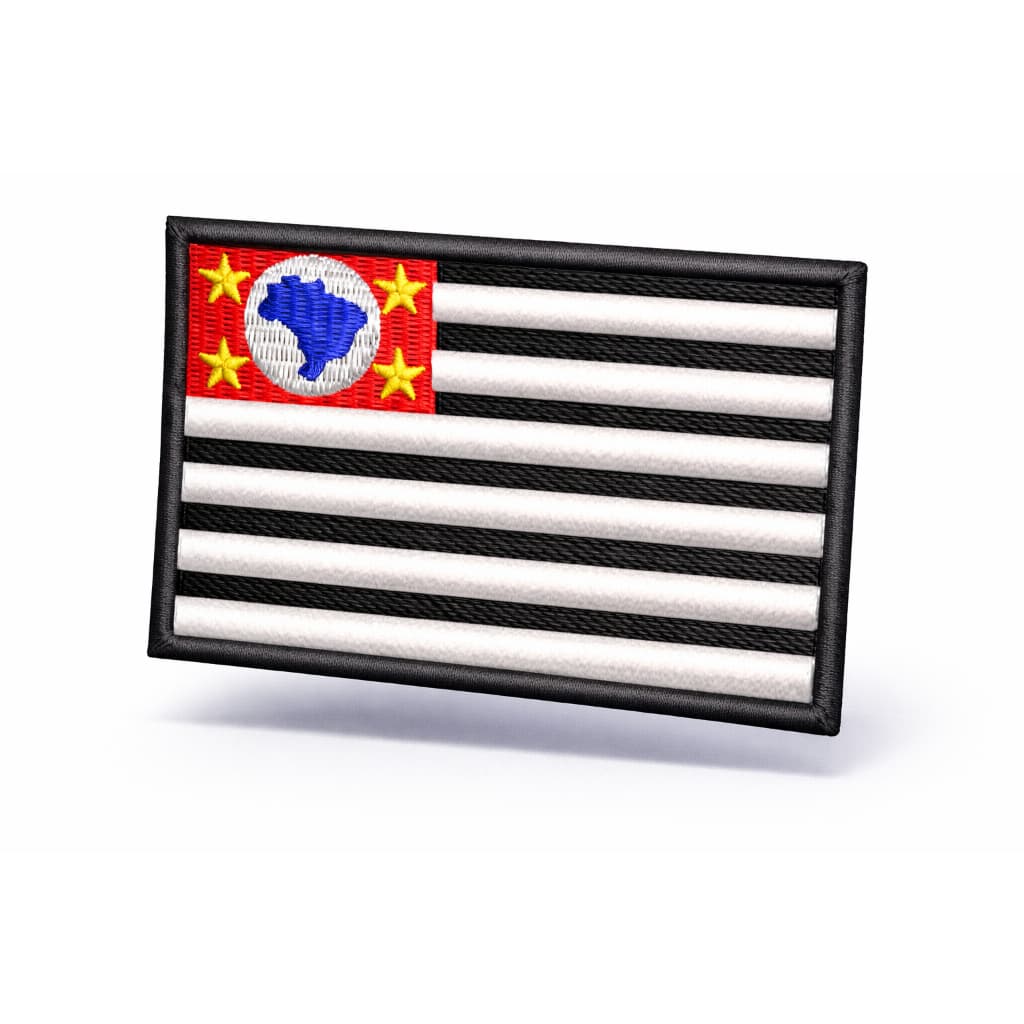 Patch Bordado Termocolante OU Fecho de Contato - Bandeira São Paulo