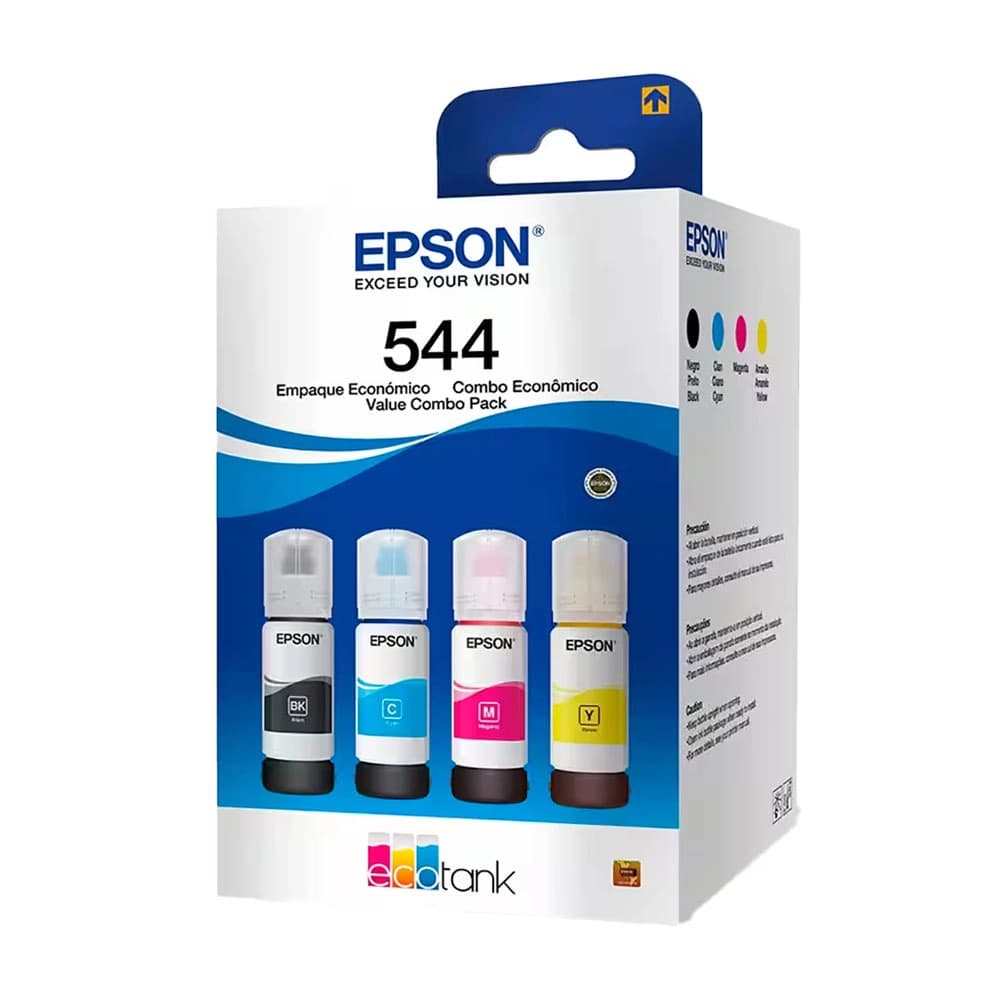 Kit Box De Tinta 4 Garrafas T544 L3110 L3210 L3250  Original, Seladas e Lacradas. Produto Novo.