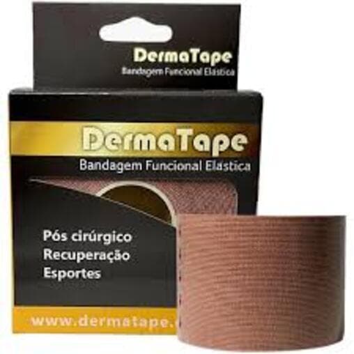 Fita Kinésio Bandagem Funcional Elástica Bege 5cm x 5mt Dermatape Original
