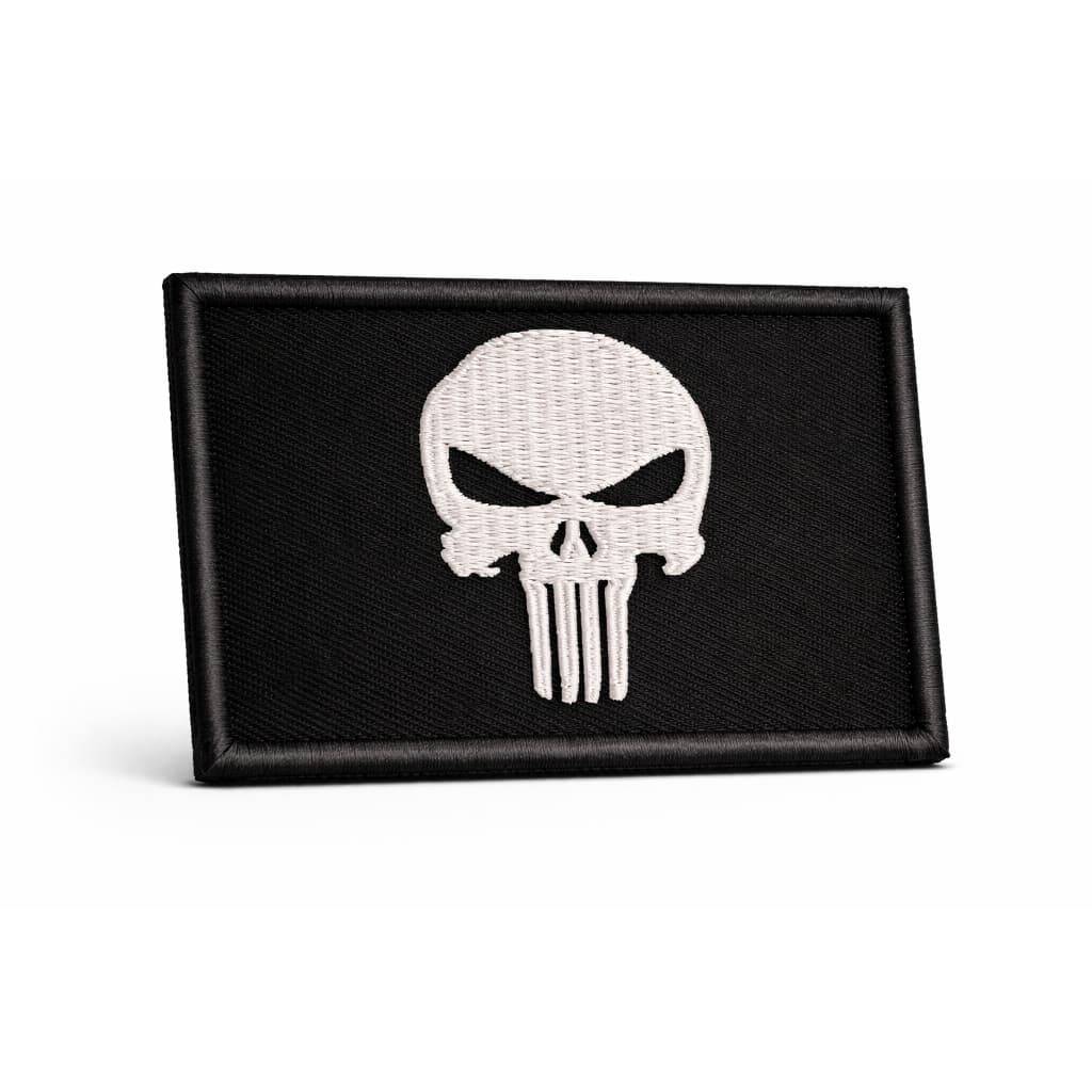 Patch Bordado Termocolante ou Fecho de Contato - Caveira Justiceiro