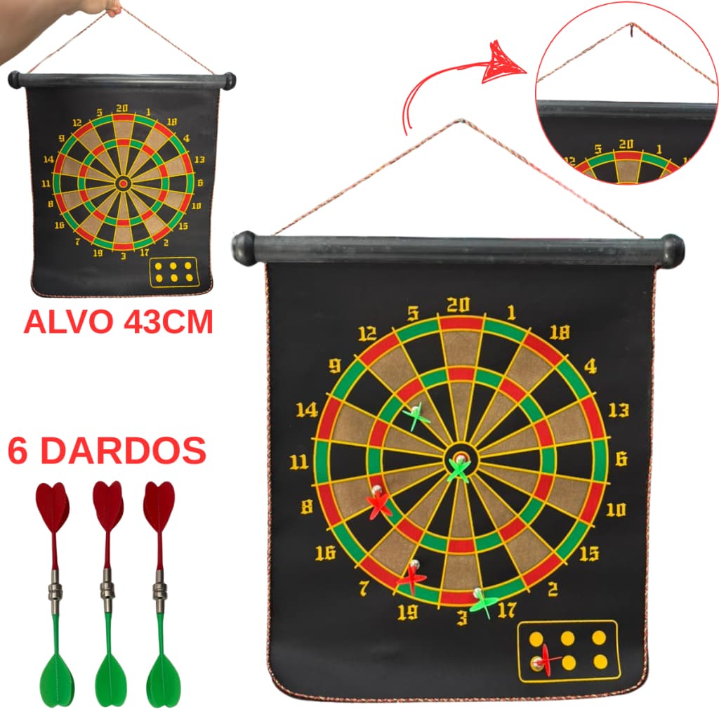 PROMOÇÃO Brinquedo Tiro ao Alvo Magnético C/6 Dardos Atração Magnética + Alça P/ Pendurar Diversão em Família Garantida