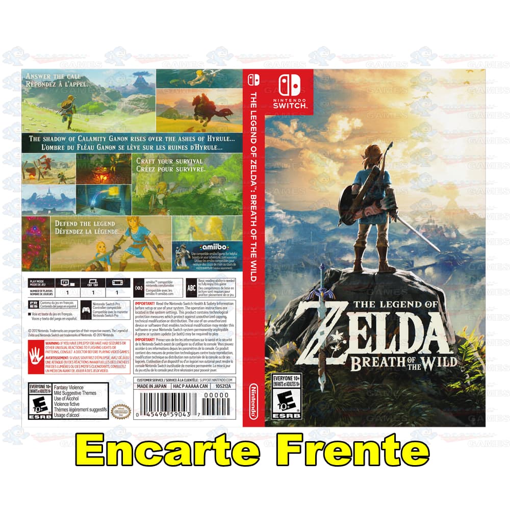 Encarte Repro The Legend of Zelda Breath of the Wild - Nintendo Switch