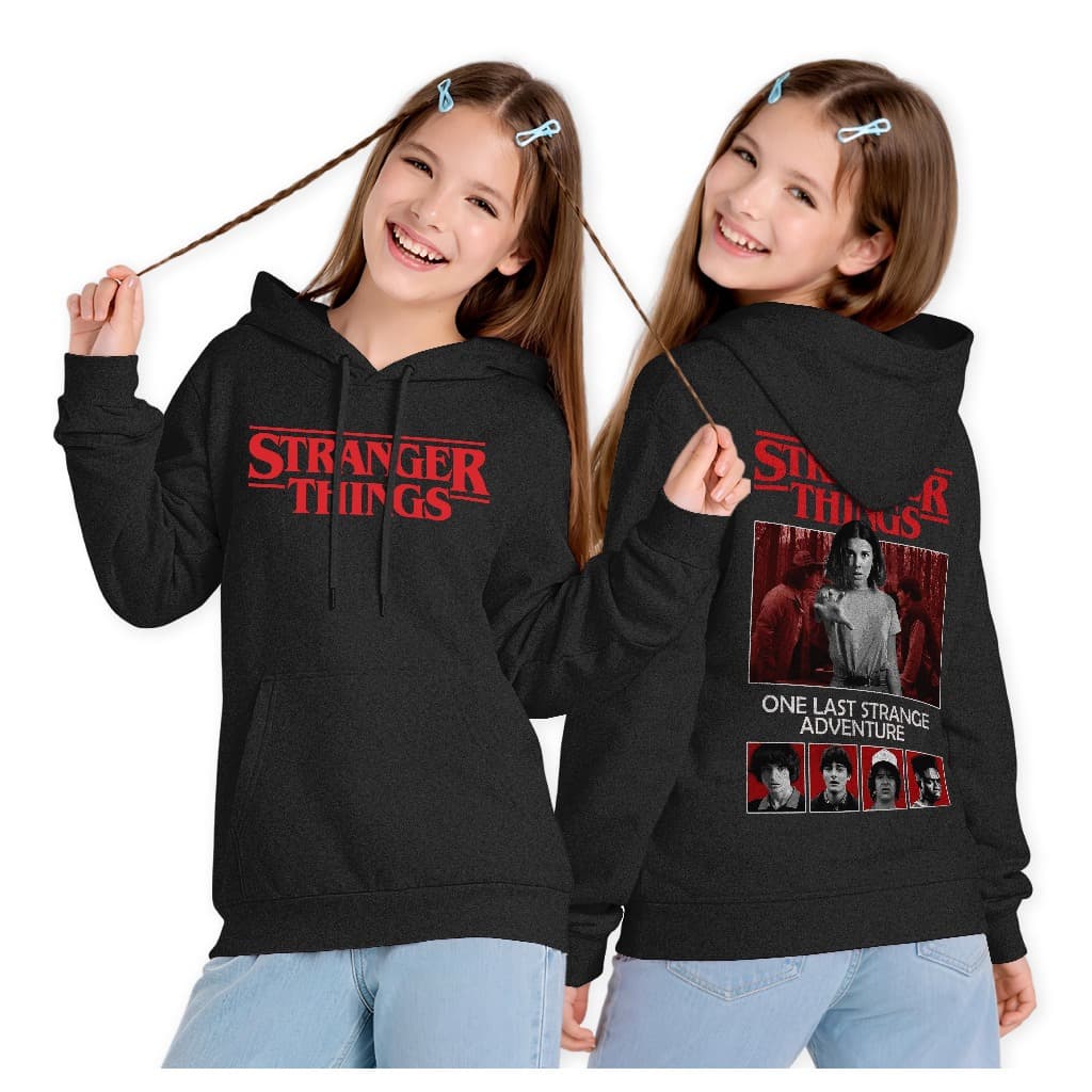 Moletom Canguru Infantil e Adulto Estampa Serie Stranger Estampa Eleven Friends Novo