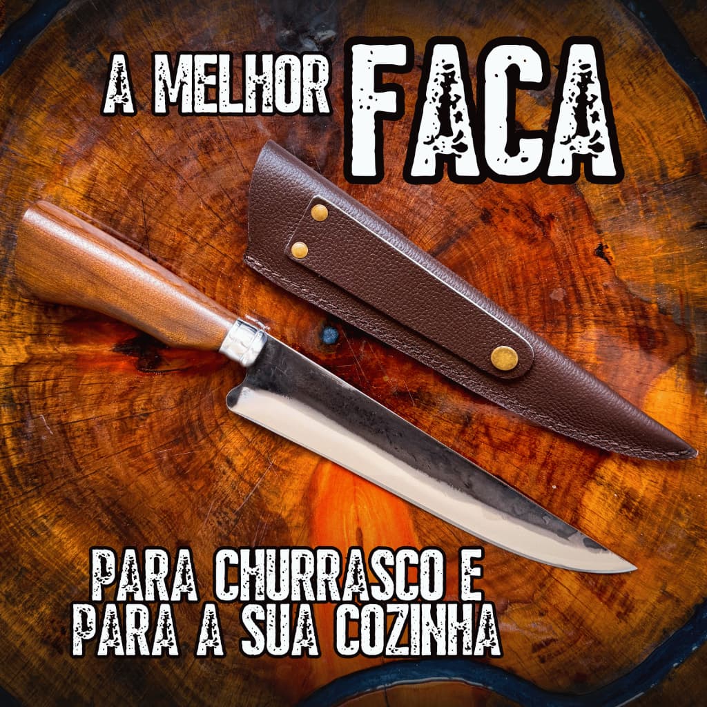 Faca Artesanal Picanheira Aço Inox Para Churrasco Corte Cozinha Original Gaucha