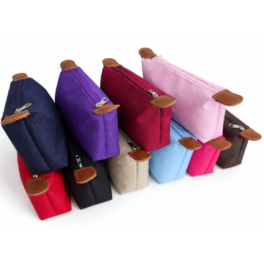 Necessaire Nylon Kit 5 Unidades Com Abas Compacta E Pratica