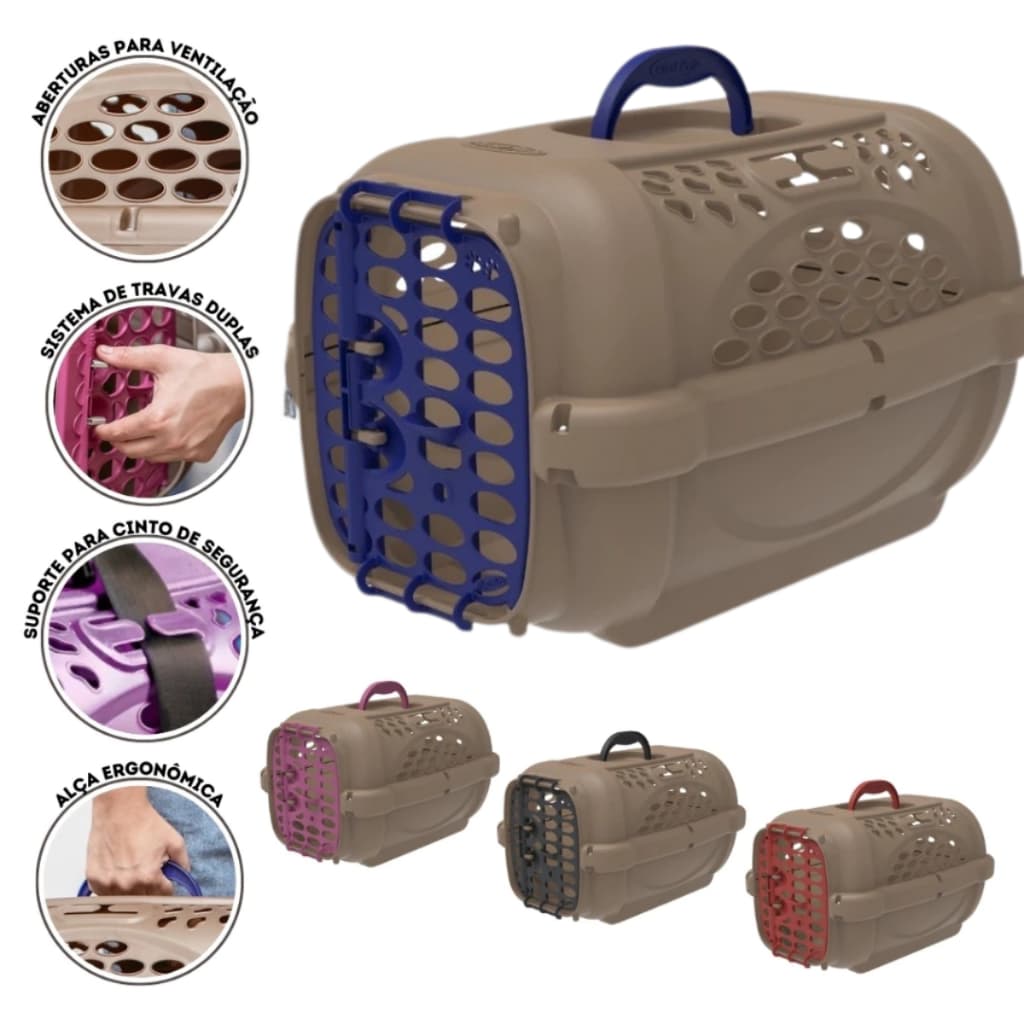 Caixa Transporte Para Cães Gatos Panther Gold Plast Pet