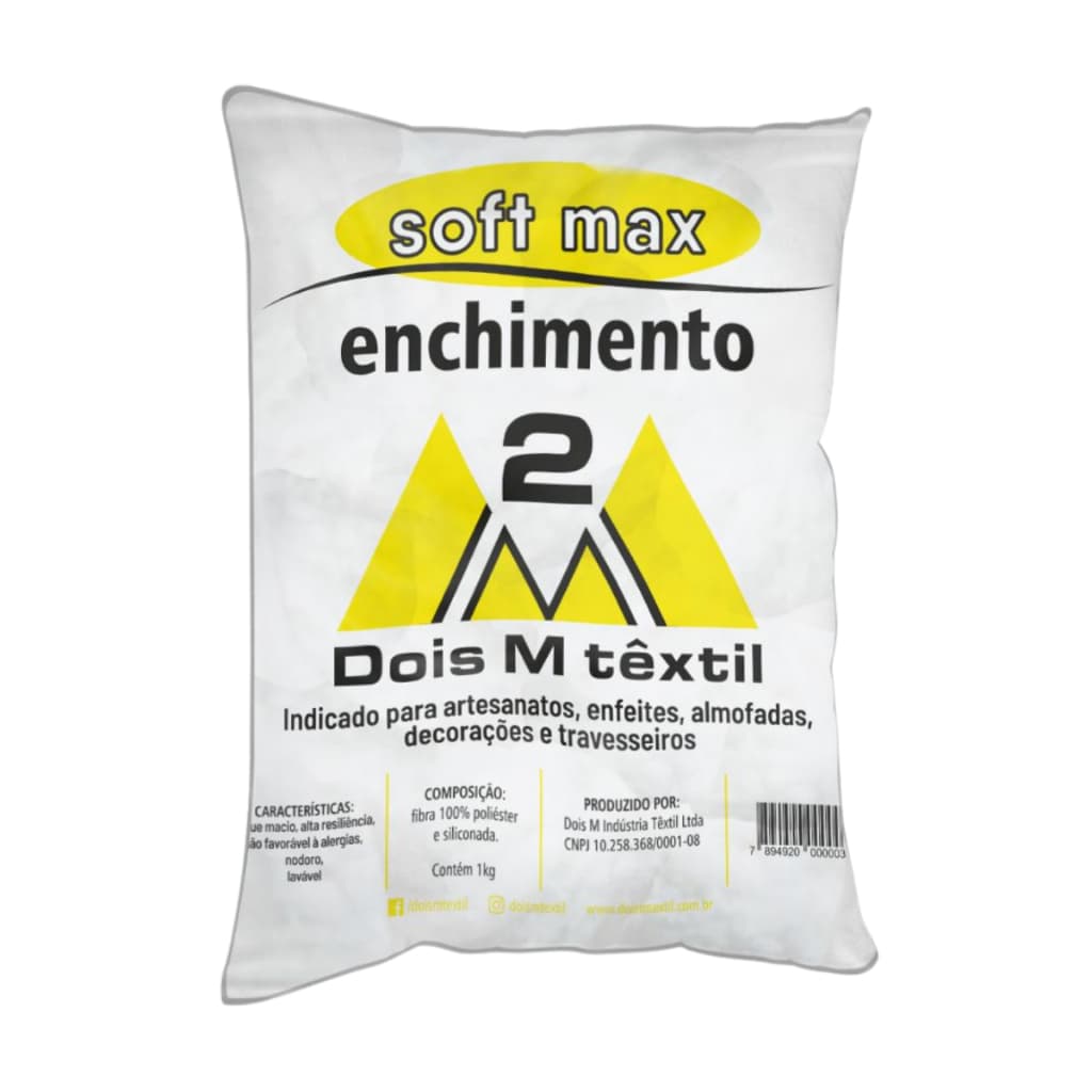 Fibra Enchimento Siliconada Macio ideal Almofadas Travesseiros Bonecas Resistente Softmax 1kgPremium