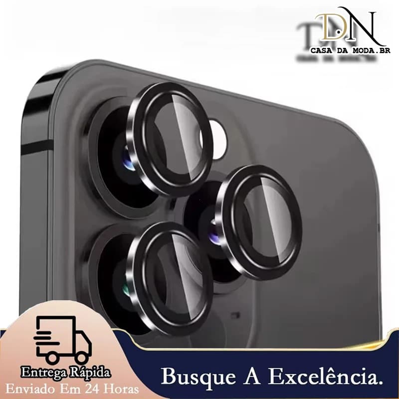 Conjunto de protetores de lente de câmera para iPhone 11 12 13 14 15 16 17 Pro Max