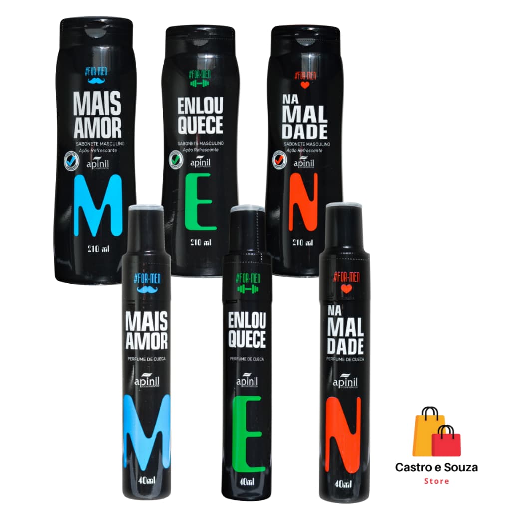 Perfume de Cueca e Sabonete Íntimo Masculino Apinil – Linha MEN - 1/3 unidades