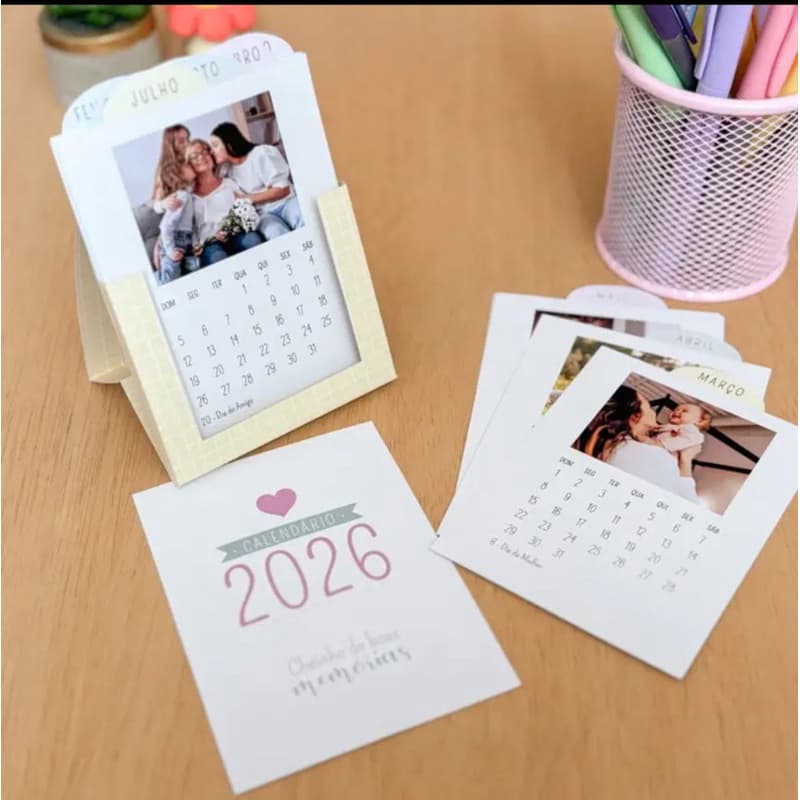 Calendário de mesa com foto