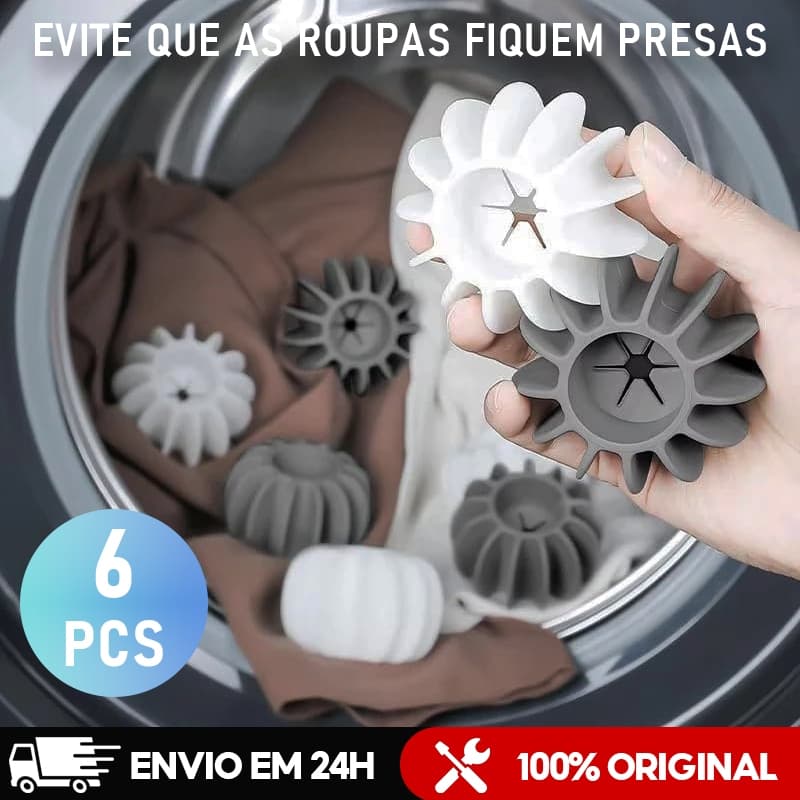 Kit 6 Reutilizável de Máquina de Lavar Bolas Lavanderia Ferramentas Limpeza