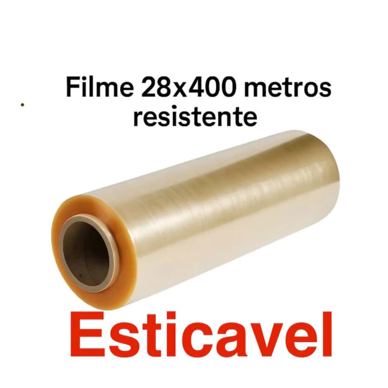 Rolo Bobina Plastica Filme PVC Refil 28x400mts 28cm x 400 Metros Esticavel