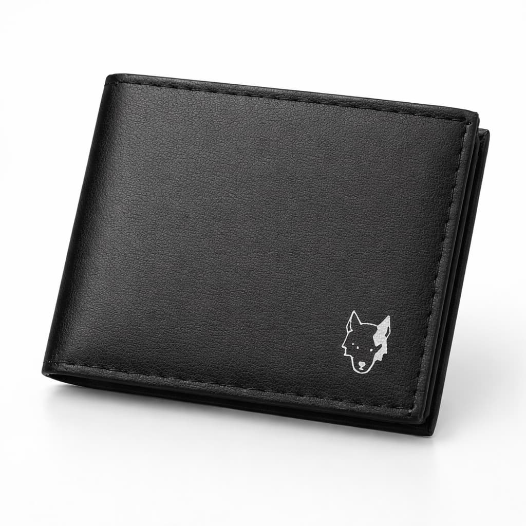 Carteira Masculina Couro Preto Sintético Premium Slim Leve e Compacta