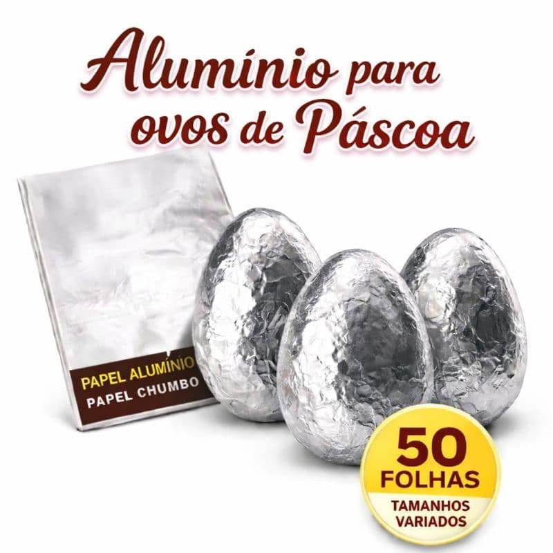 50 Papel Chumbo cortado aluminio Para Ovos De Páscoa