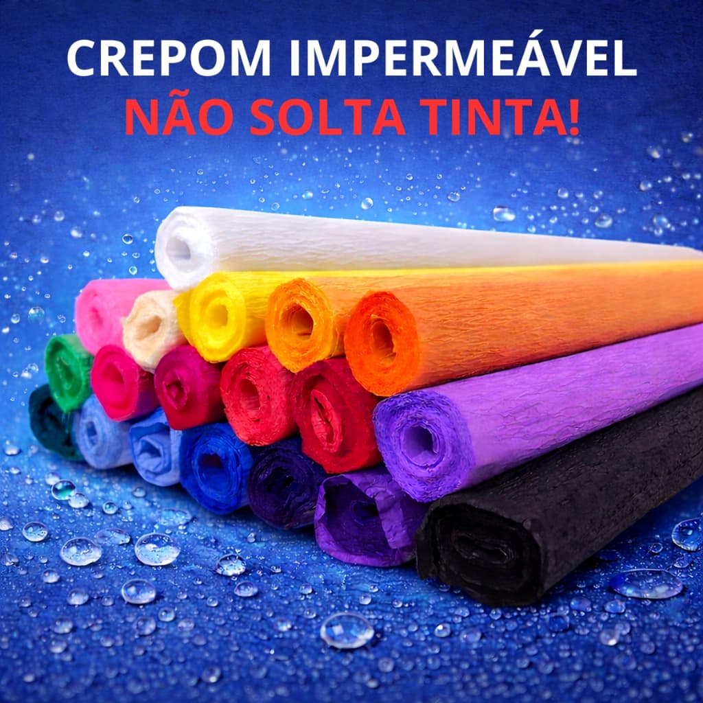 Papel Crepom Parafinado Impermeável 48 cm x 2mts 4 Folhas Para Bem Casado Artesanato Trabalho Escolar