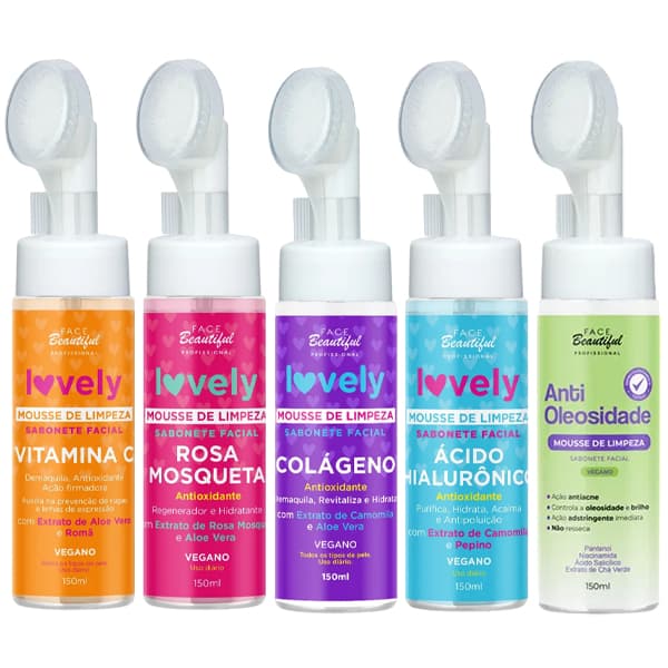 Mousse de Limpeza Facial Demaquilante Face Beautiful 150ml | Sabonete Facial Espuma Hidratante Limpeza Profunda