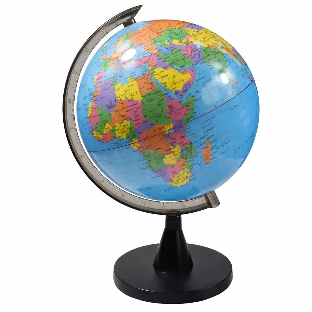 Globo Terrestre Político Giratório 23cm | Países em Inglês |Decoração Escritório e Estudo - GLB-01-1