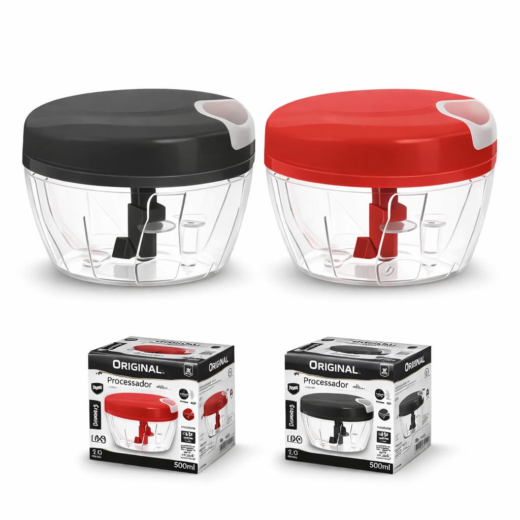 Processador e triturador 500ml 3 Laminas De Alimentos e 170ml PREMIUM Universal