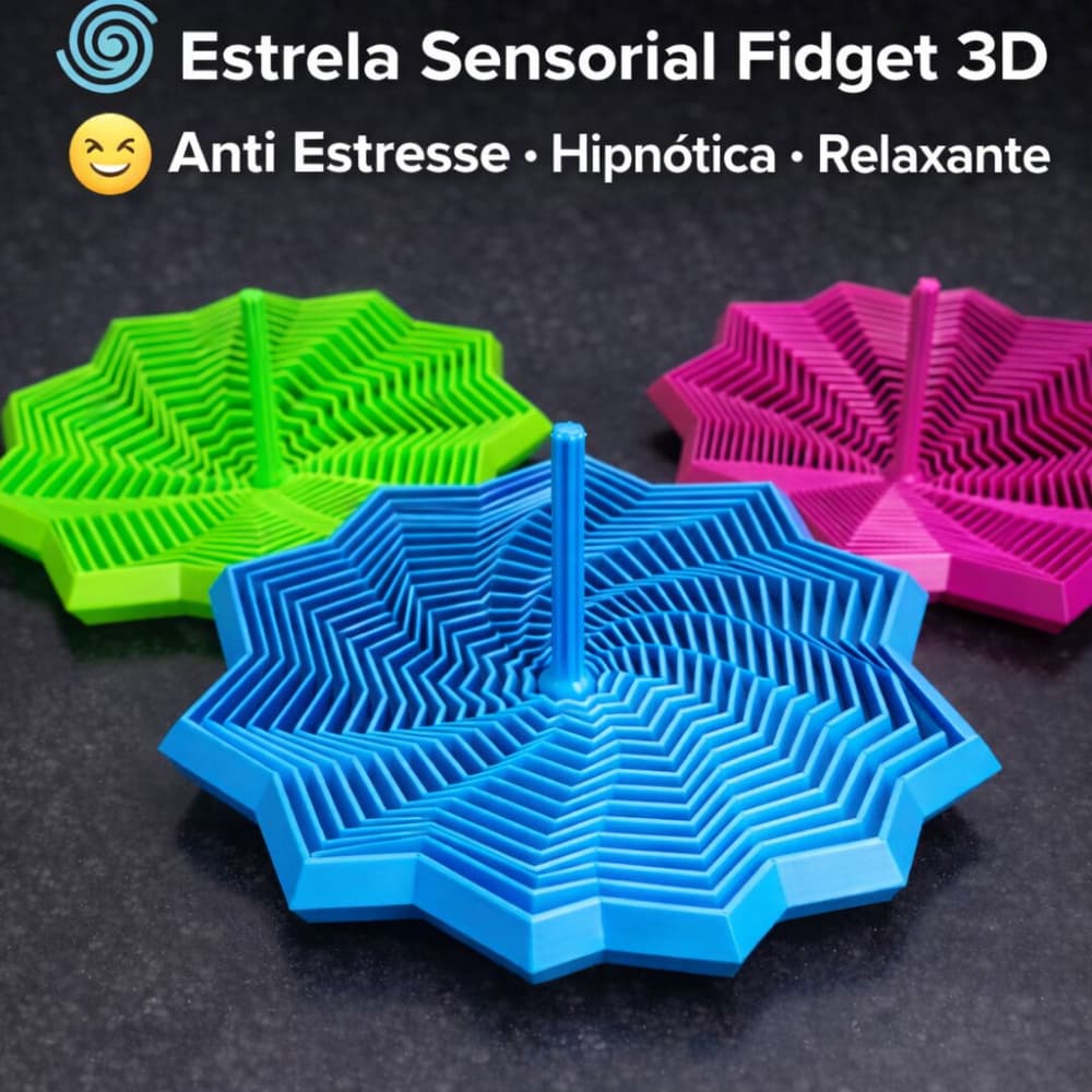 Fidget Toy Estrela Sensorial  3D Expansível Anti stress Relaxante Depressão Sensorial Rotativo