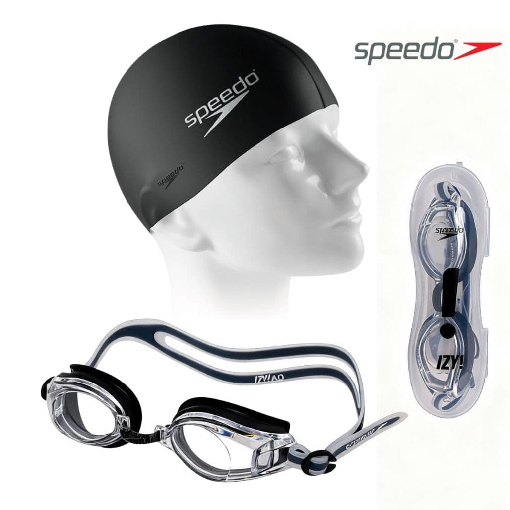 Óculos De Natação Speedo Com Case de Proteção + Touca Silicone Kit natação Original 3 Cores