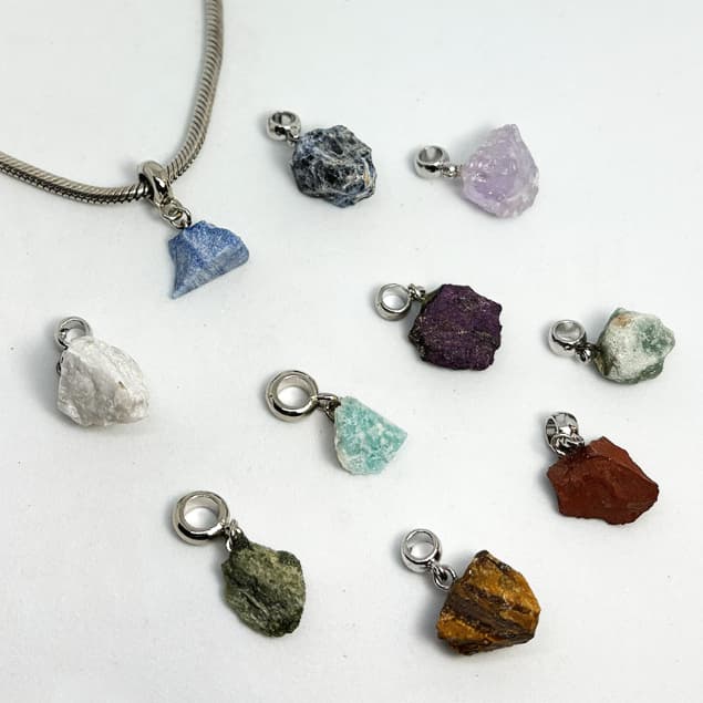 Berloque pedra natural - Kit com 2 unidades