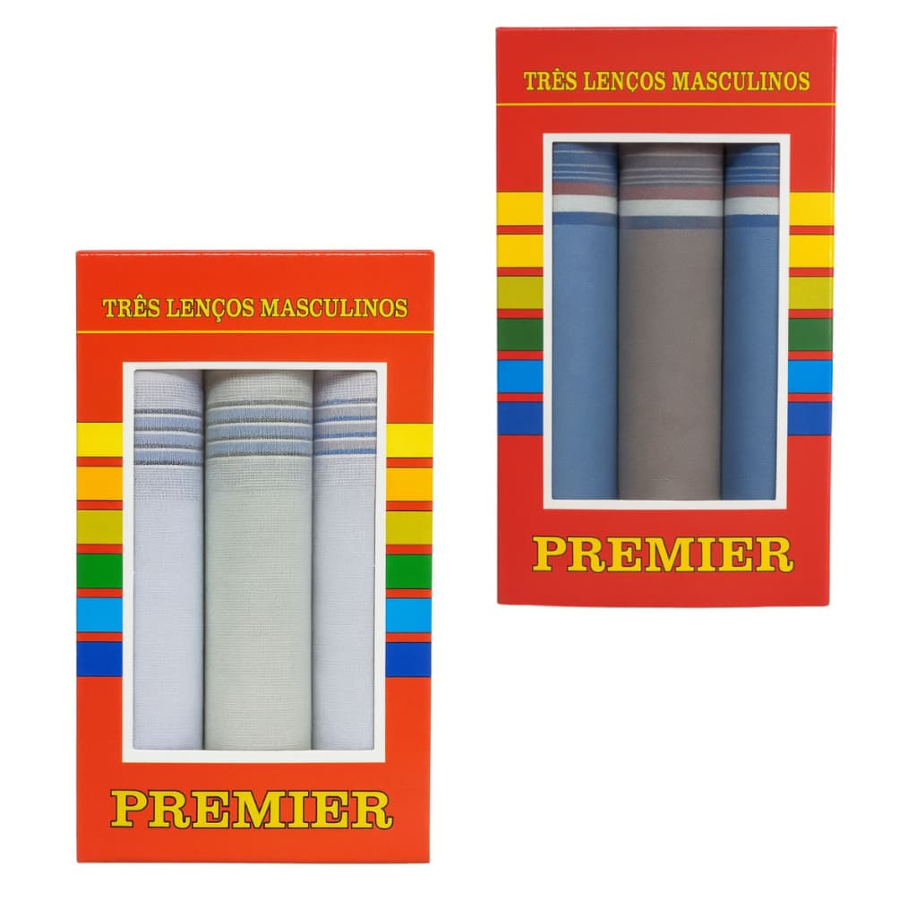 Kit 6 Lenços Tecido 100% Algodão Premier 32x32 Presente Pais