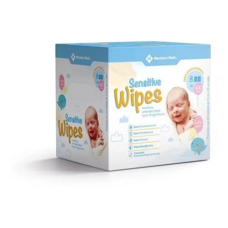 Toalhas Umedecidas Sensitive Wipes  C/  400 Un